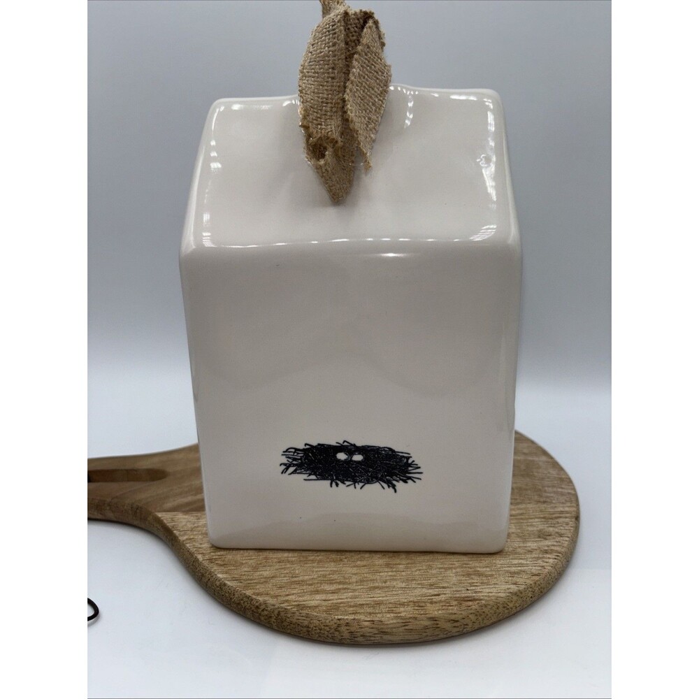 Rae Dunn “NEST” 8.5" Ceramic Cream Birdhouse Free Standing Gift By Magenta NWT - Picture 5 of 7